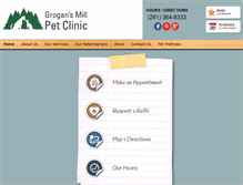 Tablet Screenshot of grogansmillpetclinic.com